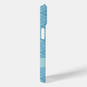 Blauw geometrisch abstract patroon met monogram  Case-Mate iPhone case (Achterkant / Rechts)