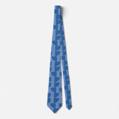 Blauw Geometrisch Abstract Stropdas (Voorkant)