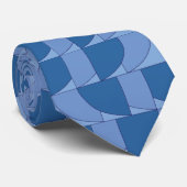 Blauw Geometrisch Abstract Stropdas (Opgerold)