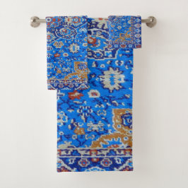 Blauw geometrisch antiek Perzisch midden-eeuws pat Bad Handdoek