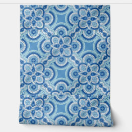 Blauw geometrisch behang 2' x 4'