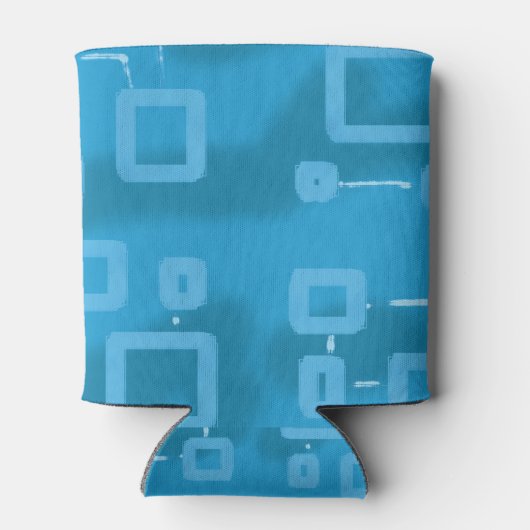 Blauw geometrisch blikjeskoeler (Achterkant)