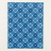 blauw geometrisch bloemenpatroon planner (Voorkant)