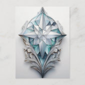 Blauw geometrisch decoratief kruis briefkaart (Voorkant)