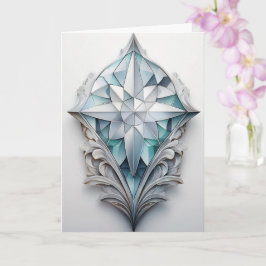 Blauw geometrisch decoratief kruis kaart