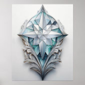 Blauw geometrisch decoratief kruis poster (Voorkant)