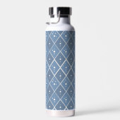 Blauw geometrisch diamantpatroon waterfles (Rechts)