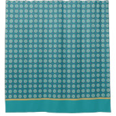 Blauw geometrisch  douchegordijn (Voorkant)