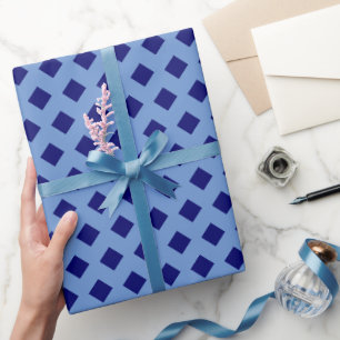 Blauw geometrisch eenvoudig cadeaupapier