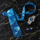 Blauw Geometrisch Gefacetteerd Kristal Stropdas