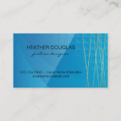 Blauw geometrisch | Goudlijnen Visitekaartje (Voorkant)