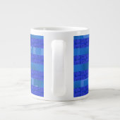 Blauw Geometrisch Grote Koffiekop (Achterkant)
