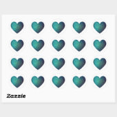 Blauw geometrisch hi-tech gebroken hart ronde sticker (Vel)