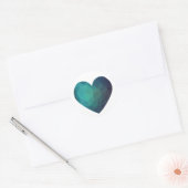 Blauw geometrisch hi-tech gebroken hart ronde sticker (Envelop)