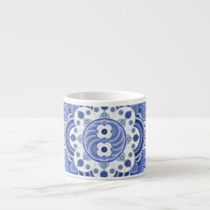 blauw geometrisch, Indiaas ornament. Espresso Kop