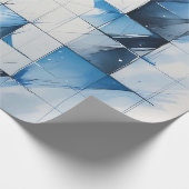 Blauw geometrisch inpakpapier (Hoek)