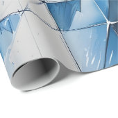 Blauw geometrisch inpakpapier (Rol Hoek)
