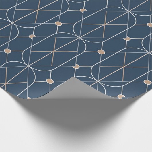 blauw geometrisch inpakpapier (Hoek)