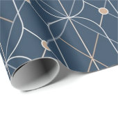 blauw geometrisch inpakpapier (Rol Hoek)