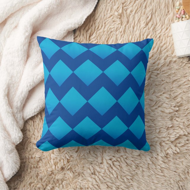 Blauw geometrisch kussen (Deken)