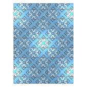 Blauw Geometrisch Midden-Oosters Patroon Tafelklee Tafelkleed (Voorkant)