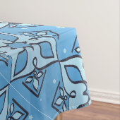 Blauw Geometrisch Midden-Oosters Patroon Tafelklee Tafelkleed (Voorbeeld)