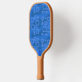 Blauw geometrisch modern strak pickleball paddle (Links)