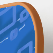 Blauw geometrisch modern strak pickleball paddle (Links Detail)