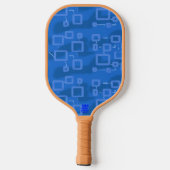 Blauw geometrisch modern strak pickleball paddle (Achterkant)