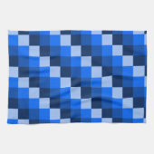Blauw geometrisch mozaïekpatroon theedoek (Horizontaal)