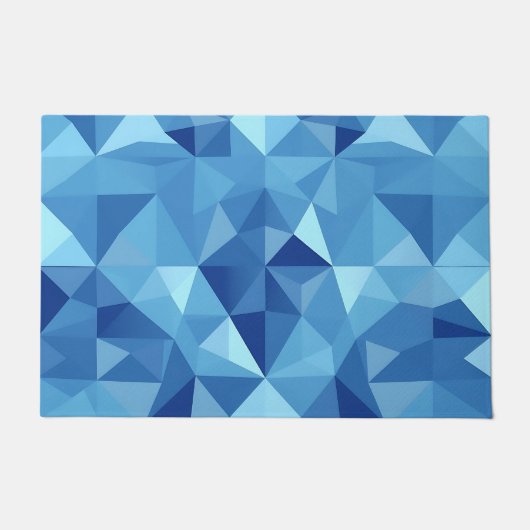 Blauw geometrisch mozaïektegelpatroon deurmat (Voorkant)