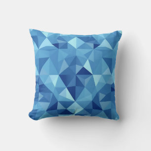 Blauw geometrisch mozaïektegelpatroon kussen
