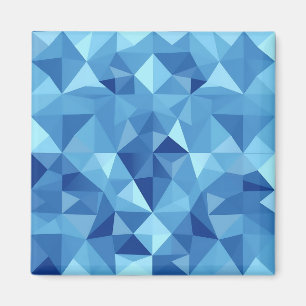 Blauw geometrisch mozaïektegelpatroon magneet