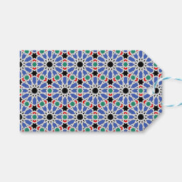 Blauw Geometrisch Ontwerp Gift Labels Cadeaulabel