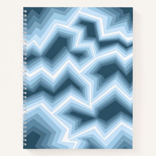 Blauw geometrisch ontwerp notitieboek (Voorkant)