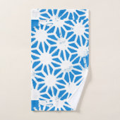 Blauw geometrisch patroon bad handdoek (Handdoek)