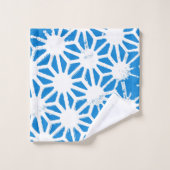 Blauw geometrisch patroon bad handdoek (Wasdoekje)
