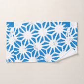 Blauw geometrisch patroon bad handdoek (Handdoek)