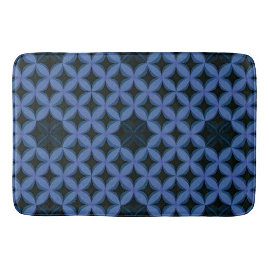 Blauw Geometrisch Patroon Badmat (Voorkant)