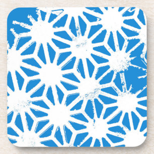 Blauw geometrisch patroon bier onderzetter