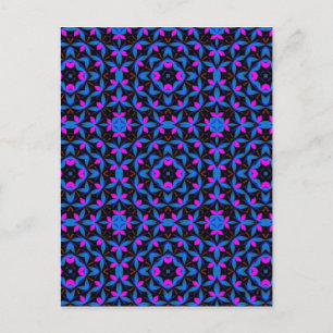 blauw-geometrisch patroon briefkaart