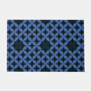 Blauw Geometrisch Patroon Deurmat
