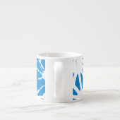 Blauw geometrisch patroon espresso kop (Achterkant)