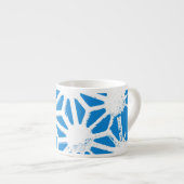 Blauw geometrisch patroon espresso kop (Voorkant rechts)