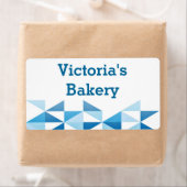 Blauw Geometrisch Patroon Gepersonaliseerde Naam B Etiket (Insitu)