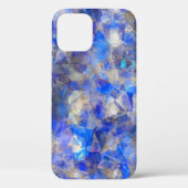Blauw geometrisch patroon gesimuleerd glas Case-Mate iPhone case (Achterkant)