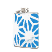 Blauw geometrisch patroon heupfles (Links)