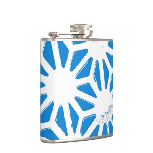 Blauw geometrisch patroon heupfles (Rechts)