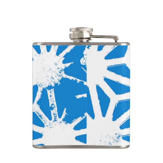 Blauw geometrisch patroon heupfles (Achterkant)