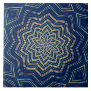 Blauw Geometrisch Patroon Keramische Tegel Tegeltje